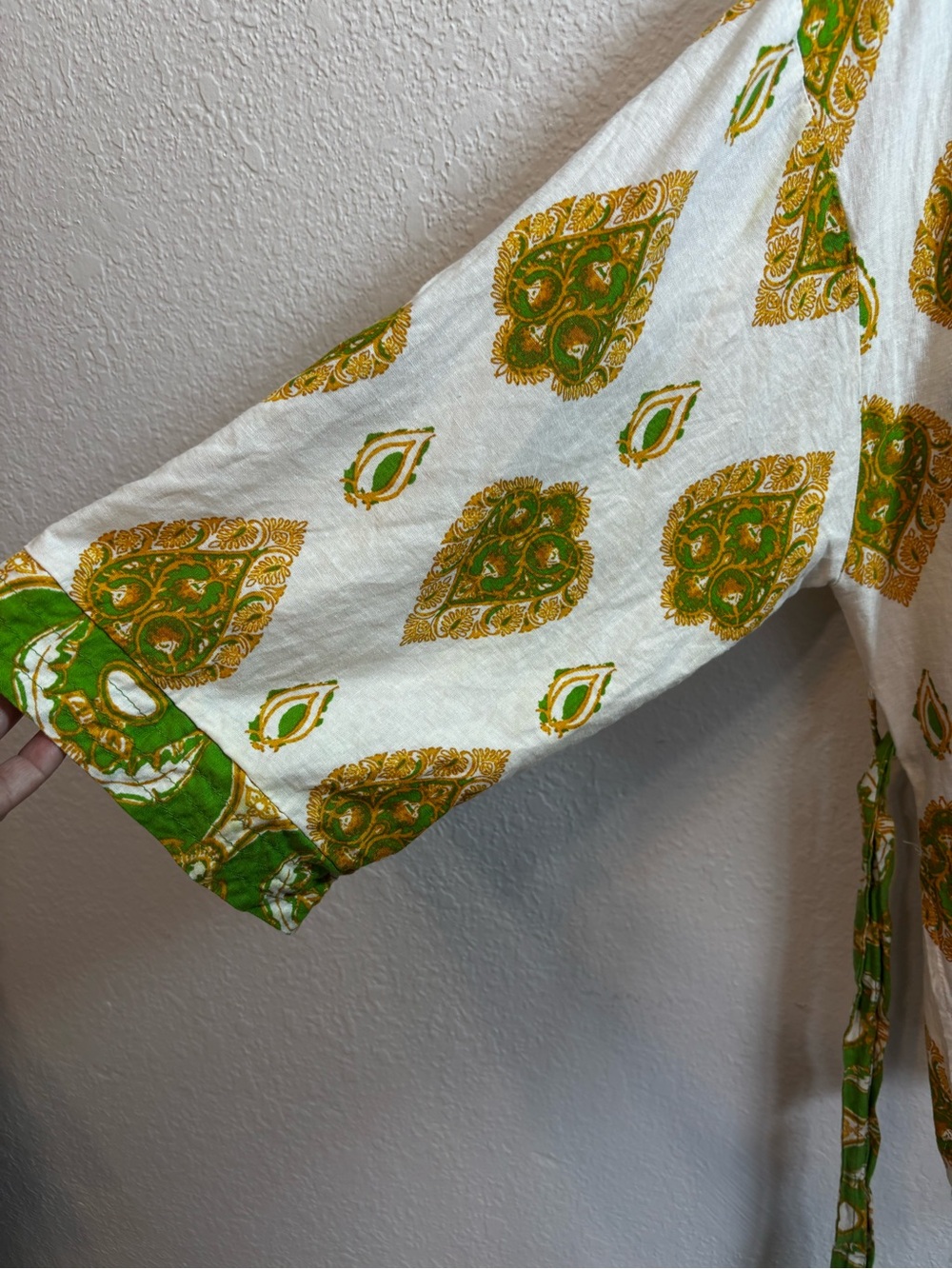 Haute Hippie Linen Blend Paisley Belted Kimono Wrap Jacket Large - Picture 5 of 7